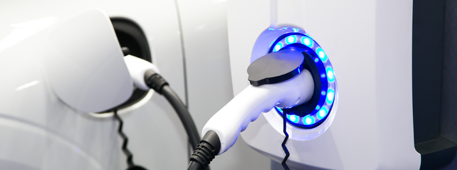 EV car plugged into a charger